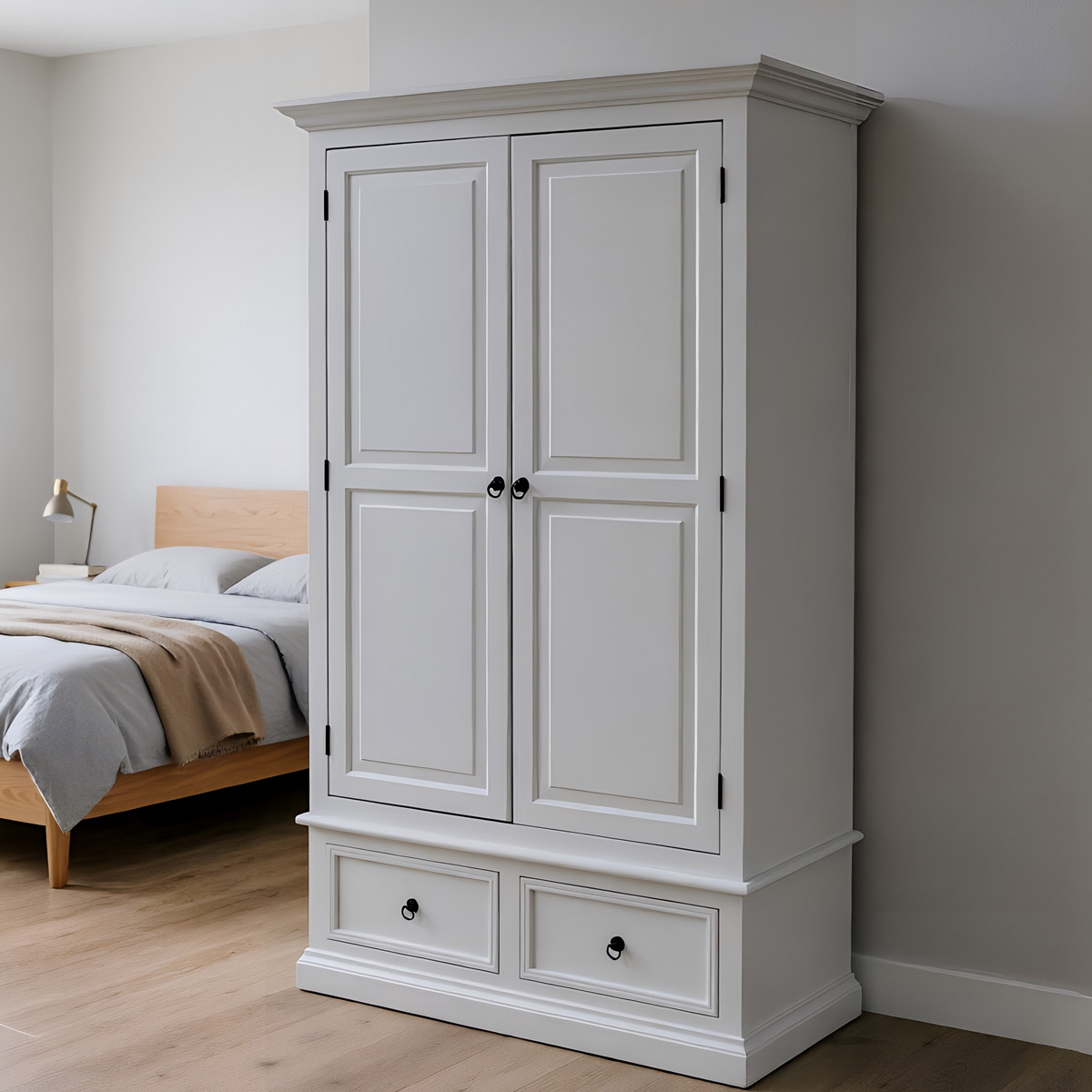 High-Quality Minimalist White Wardrobe